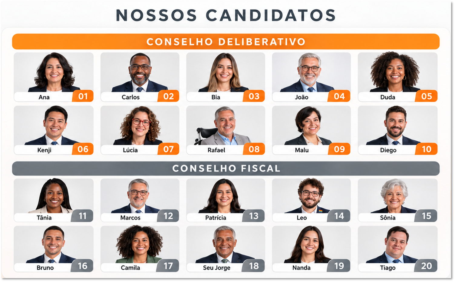 Nossos candidatos — Conselho Deliberativo e Conselho Fiscal